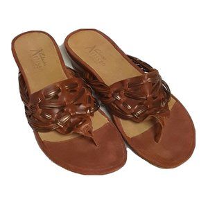 CLARKS ARTISAN BROWN BRONZE LEATHER Sandal